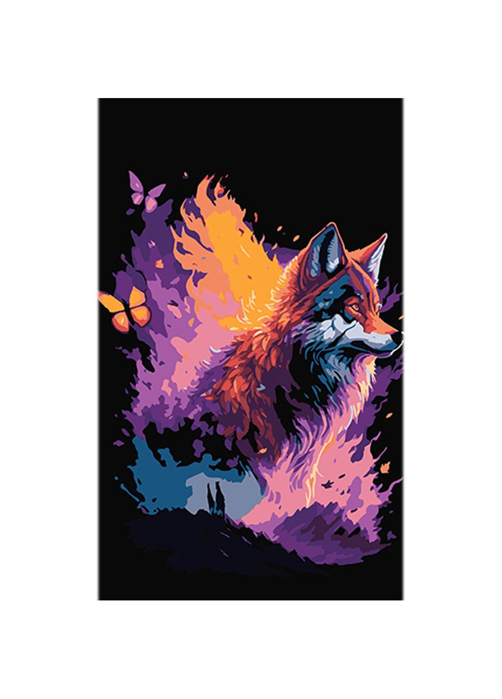 Картина за номерами Лиса у сні метеликів см для творчості малювання для дітей і дорослих Strateg (369761066)