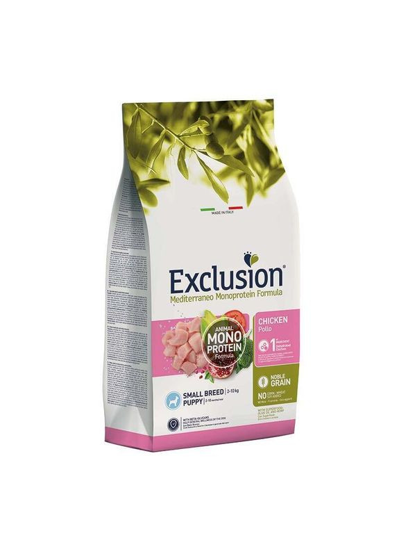 Noble Grain Puppy Chicken Small Breed – Монопротеїновий сухий корм із куркою для цуценят малих порід - 2 кг Exclusion (327257150)