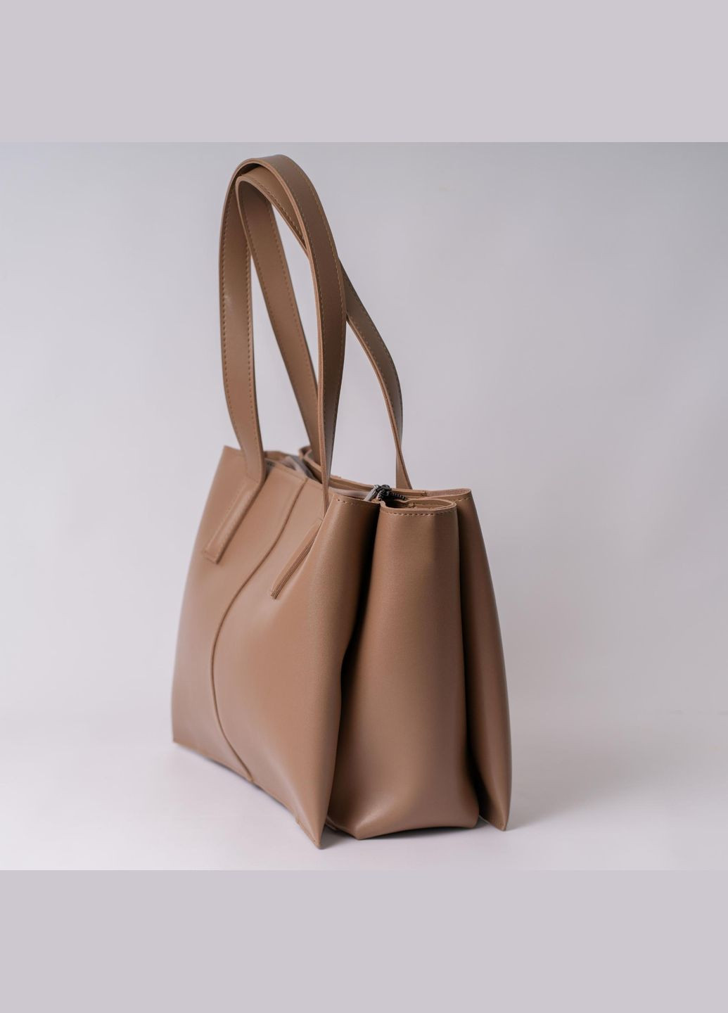 Сумка женская Шопер функциональная бежевая из экокожи NIUNIU (331111625)