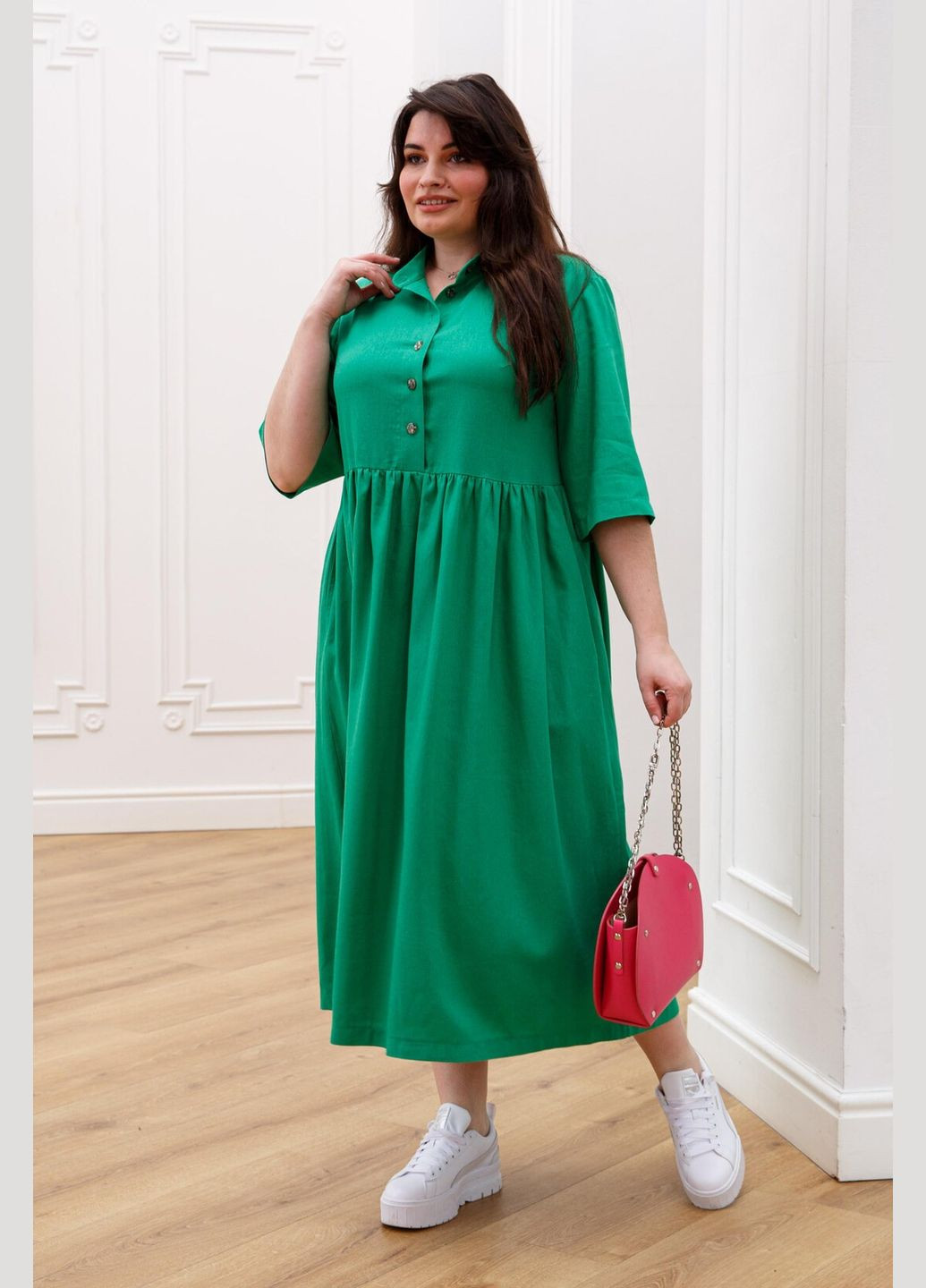Зеленое повседневный, кэжуал платье тильда Ри Мари