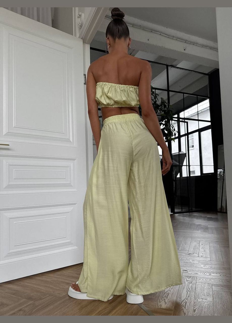 Лляний літній костюм з топом та штанами Adelante (340917117)