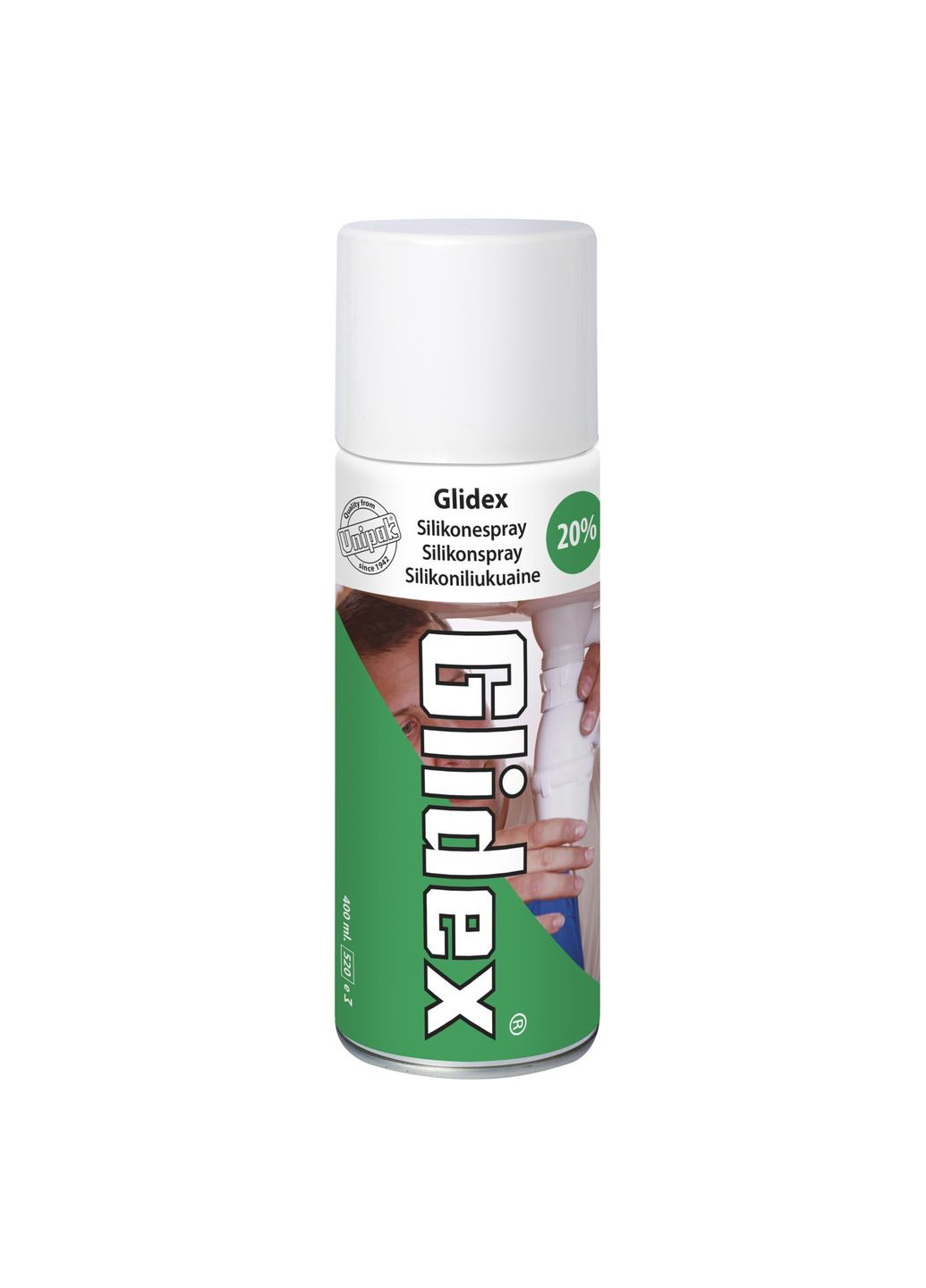 Змащувач для труб аерозольний Glidex 400ml (балончик) Unipak (299841536)