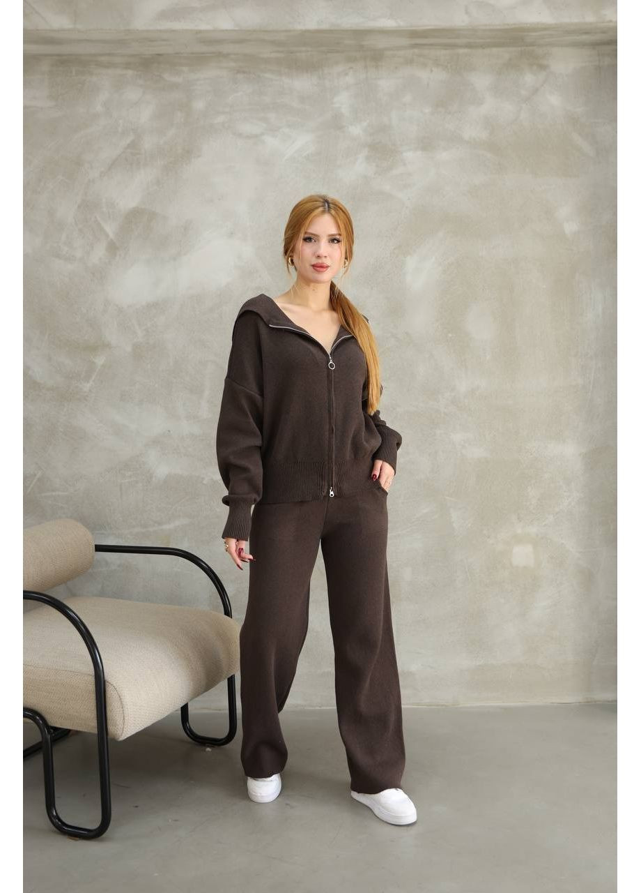 Женский костюм 2-ка с капюшоном, вязаный — ЗАМЕРЫ В ОПИСАНИИ GD/GL Модний простір (370147438)