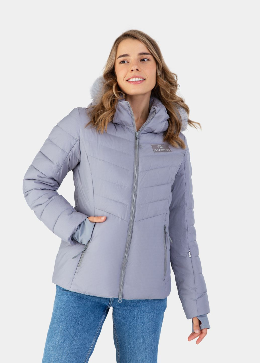 Сіра зимня куртка cіра з наповнювачем "біо пух" 4xl Avecs