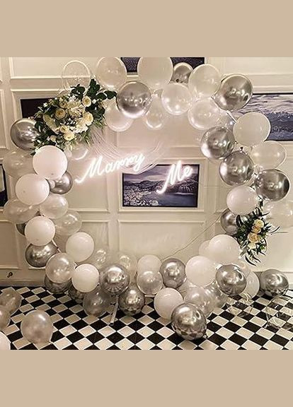 Кругла металева арка для декору фотозони 2 м, біла, для весіль та свят No Brand (301088064)