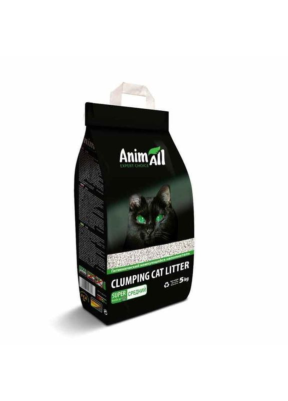 Наповнювач бентонітовий для котячих лотків 5 кг Natural, medium AnimAll (327070823)