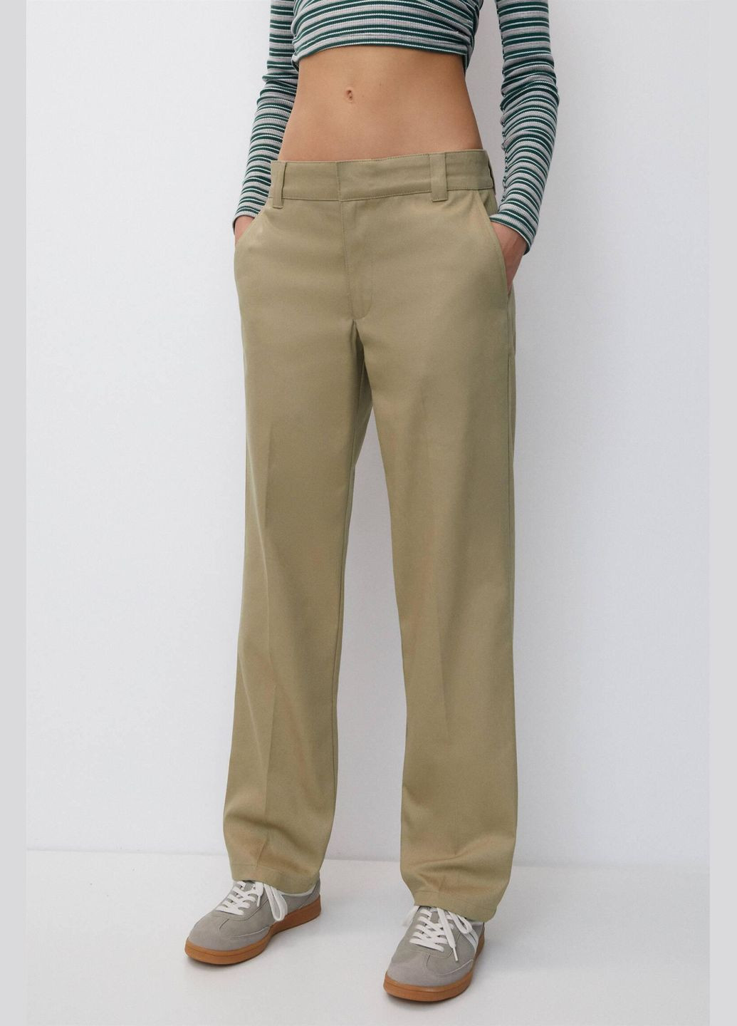 Брюки демисезон,бежевый, Pull & Bear (322995009)