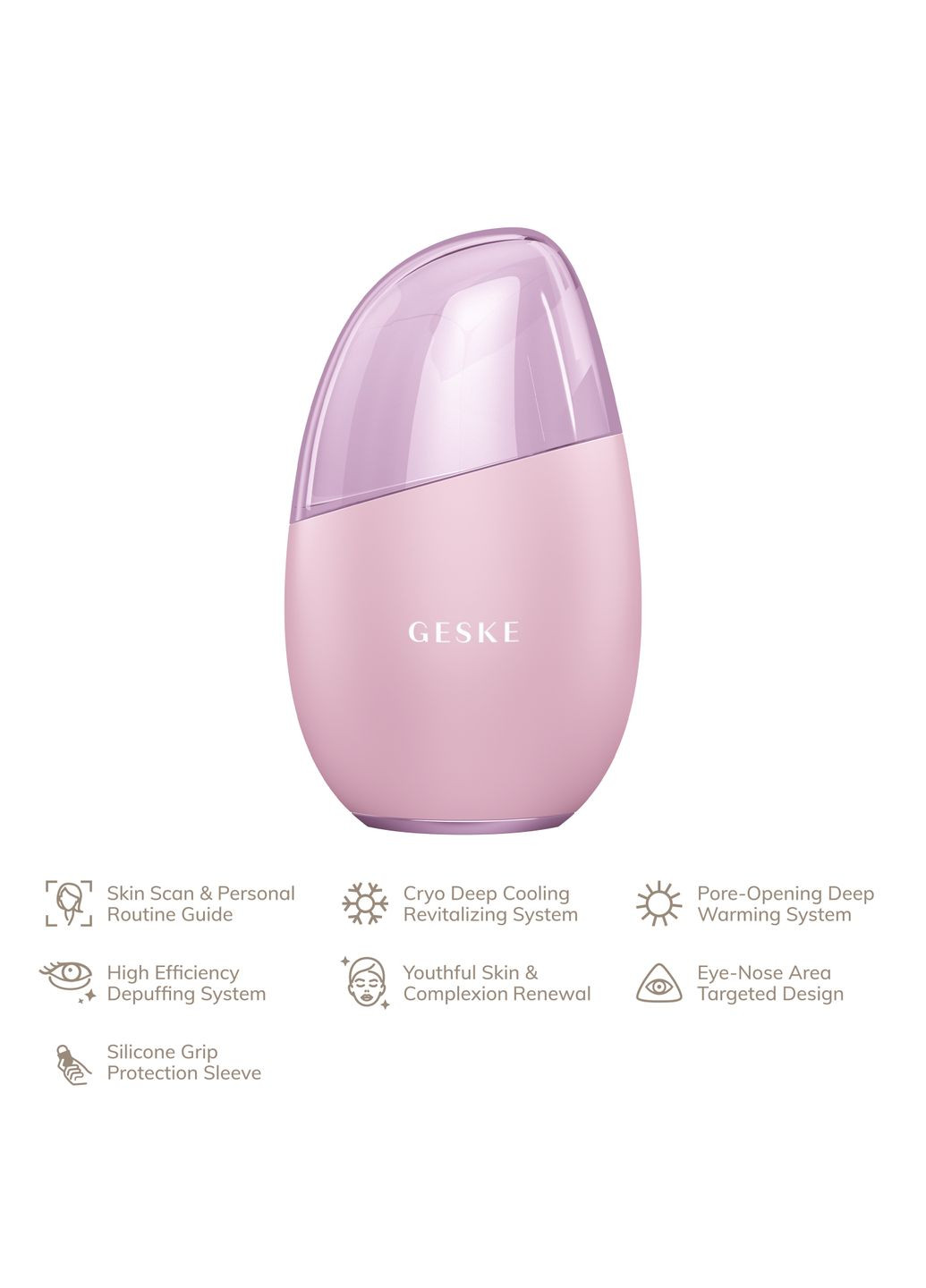 Масажер для обличчя Cool&Warm Eye and Face Massager 7в1 pink GESKE (341525996)