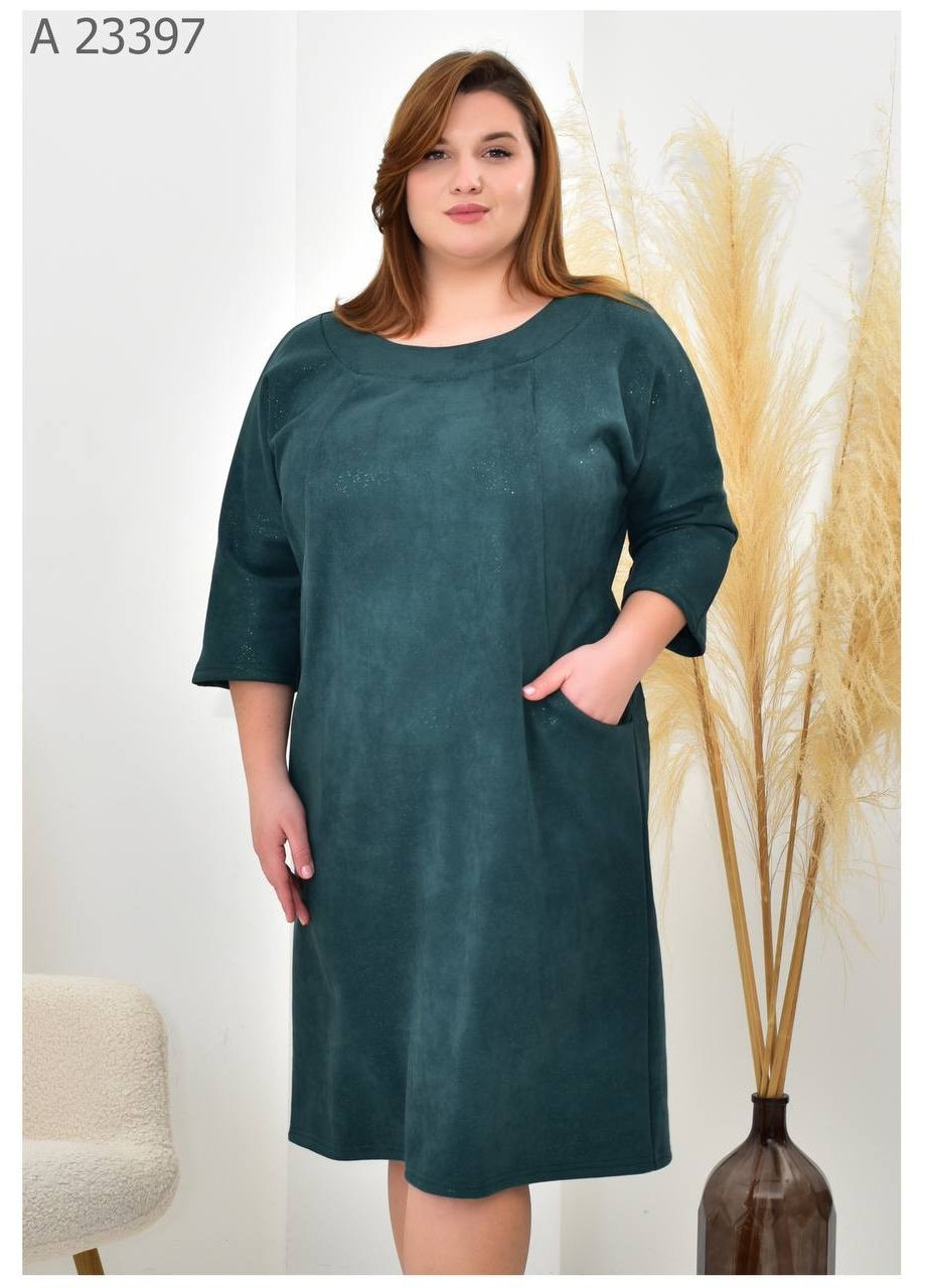 Зелена повсякденний жіноча сукня великого розміру SK однотонна