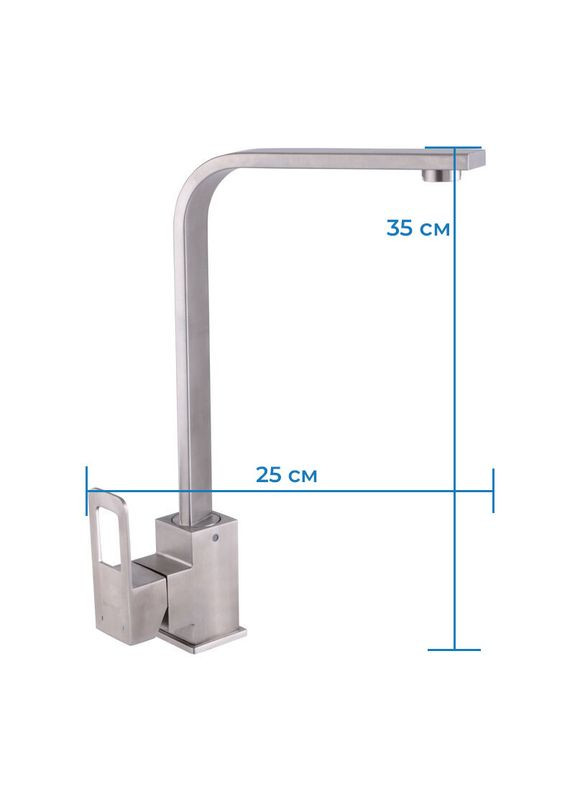 Смеситель для кухни FIT 011 (SS2819) — однорычажный смеситель с поворотным Г-образным изливом Mixxus (334003231)