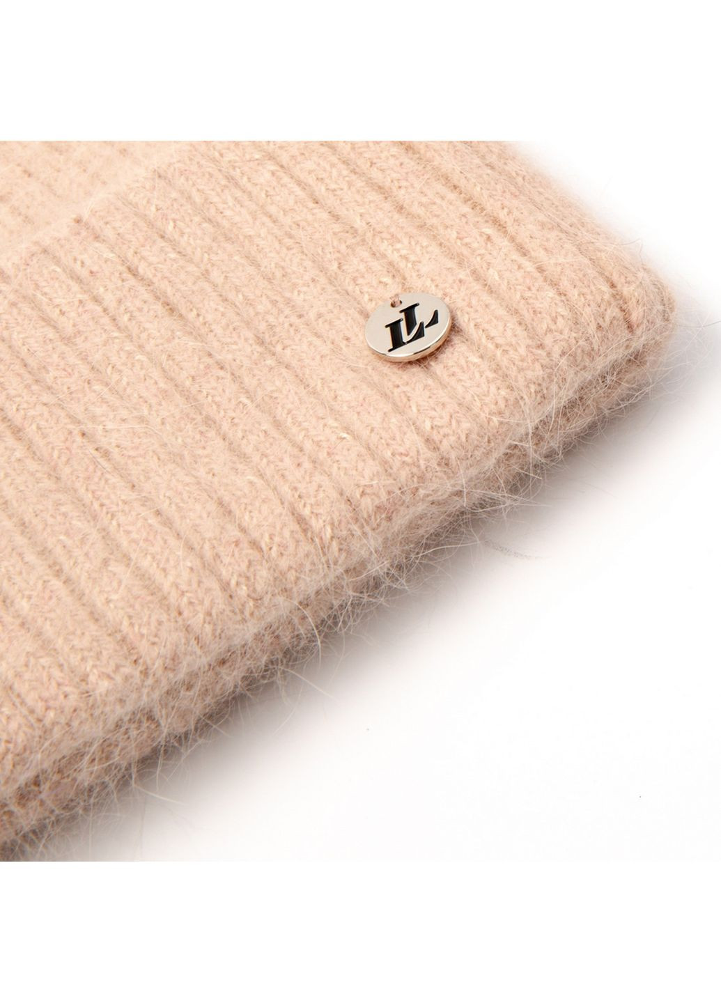Шапка біні жіноча ангора бежева EMILY LuckyLOOK 225-275 (322789091)