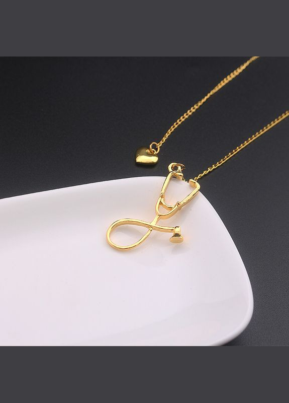 Уценка!Подвеска докторский стетоскоп с сердечком, цвет жёлтое золото No Brand (308456416)