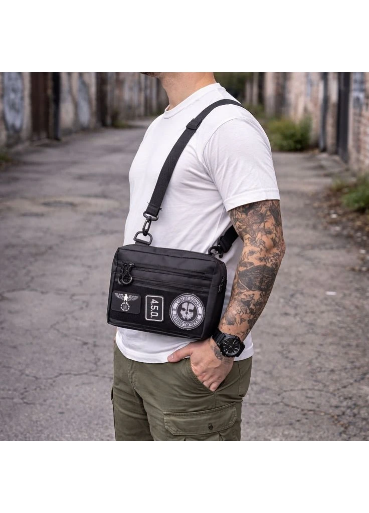 Тактична сумка для патчів Cordura 600D — 5 кишень, месенджер чорний з тканини No Brand (381219489)