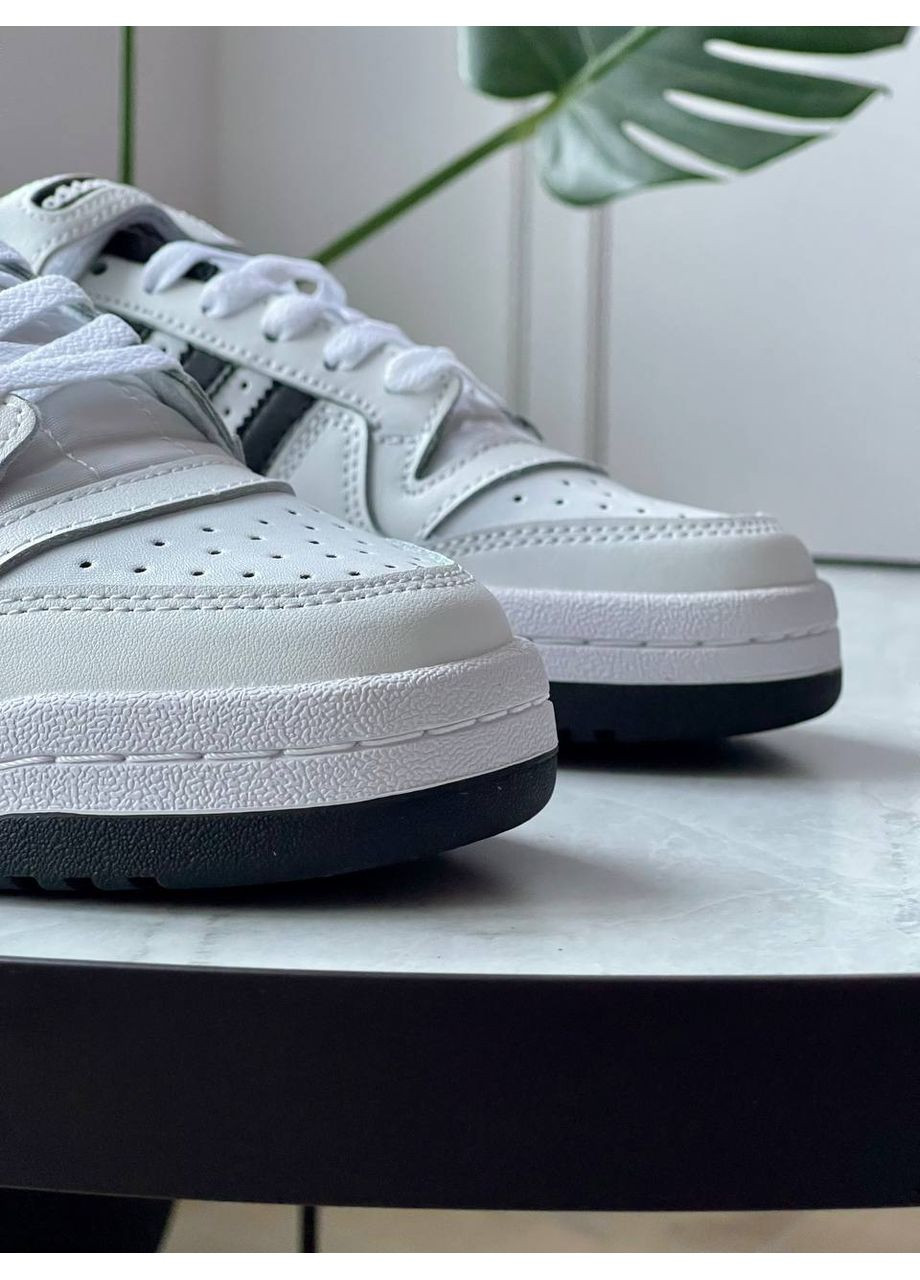 Білі Осінні кросівки чоловічі і жіночі adidas forum low white black | адідас форум низькі білі No Brand
