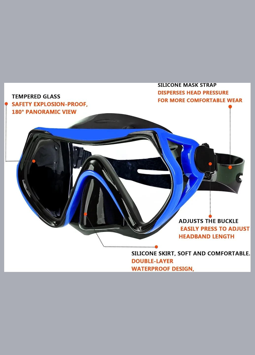 Маска панорамна для дайвінгу Findway Black No Brand (335878219)