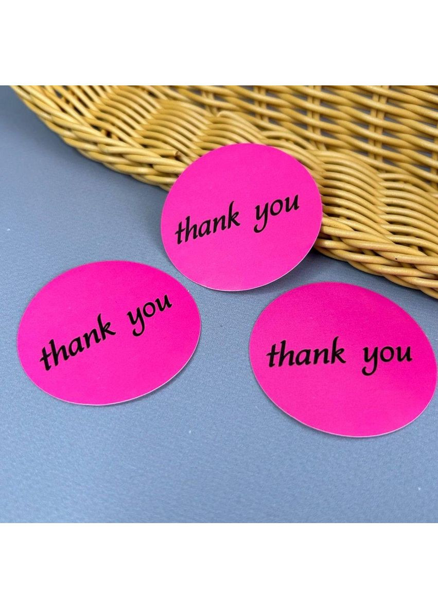 Бирка наклейка Thank you 50 мм – малиновый. Plus-plus (352749133)
