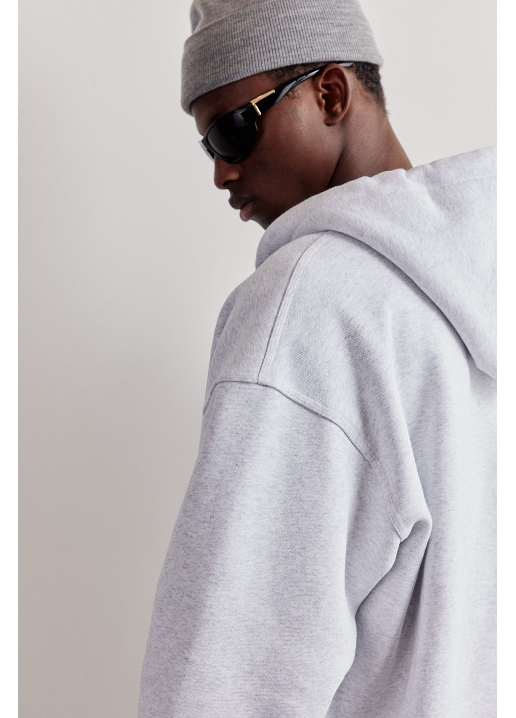 Зип-худи из хлопка оверсайз H&M (372388195)