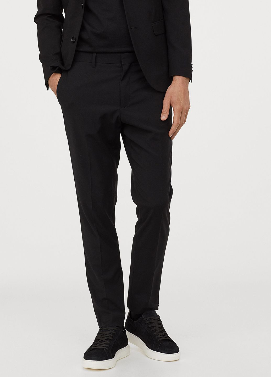 Черные классические демисезонные брюки H&M