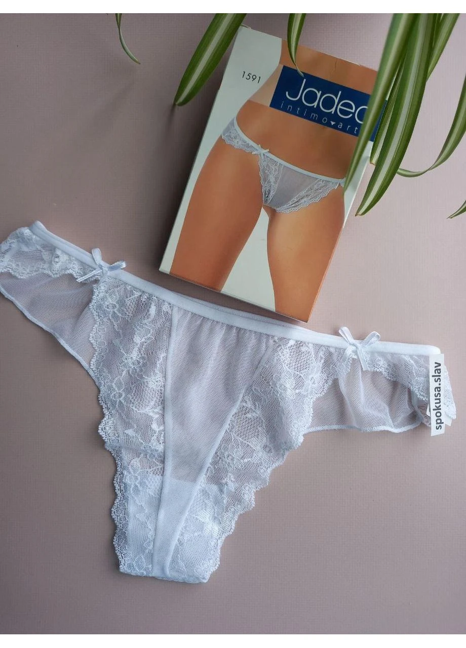 Трусики слипы с кружевом женские jadea 1591 белые Jadea Intimo (324833403)