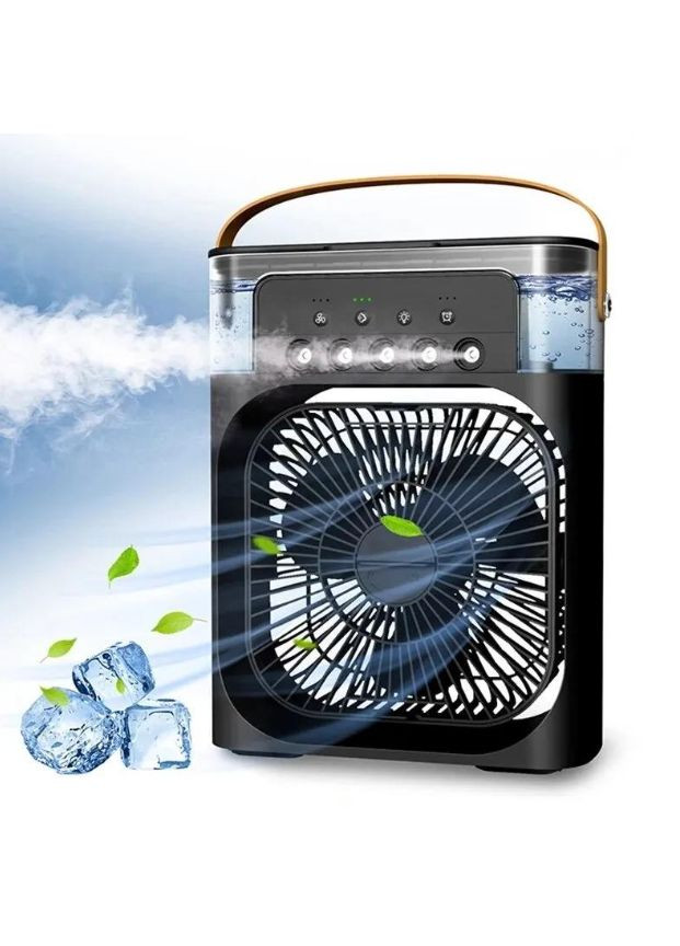 Портативный мини настольный вентилятор с увлажнителем с LED подсветкой. No Brand (335076585)