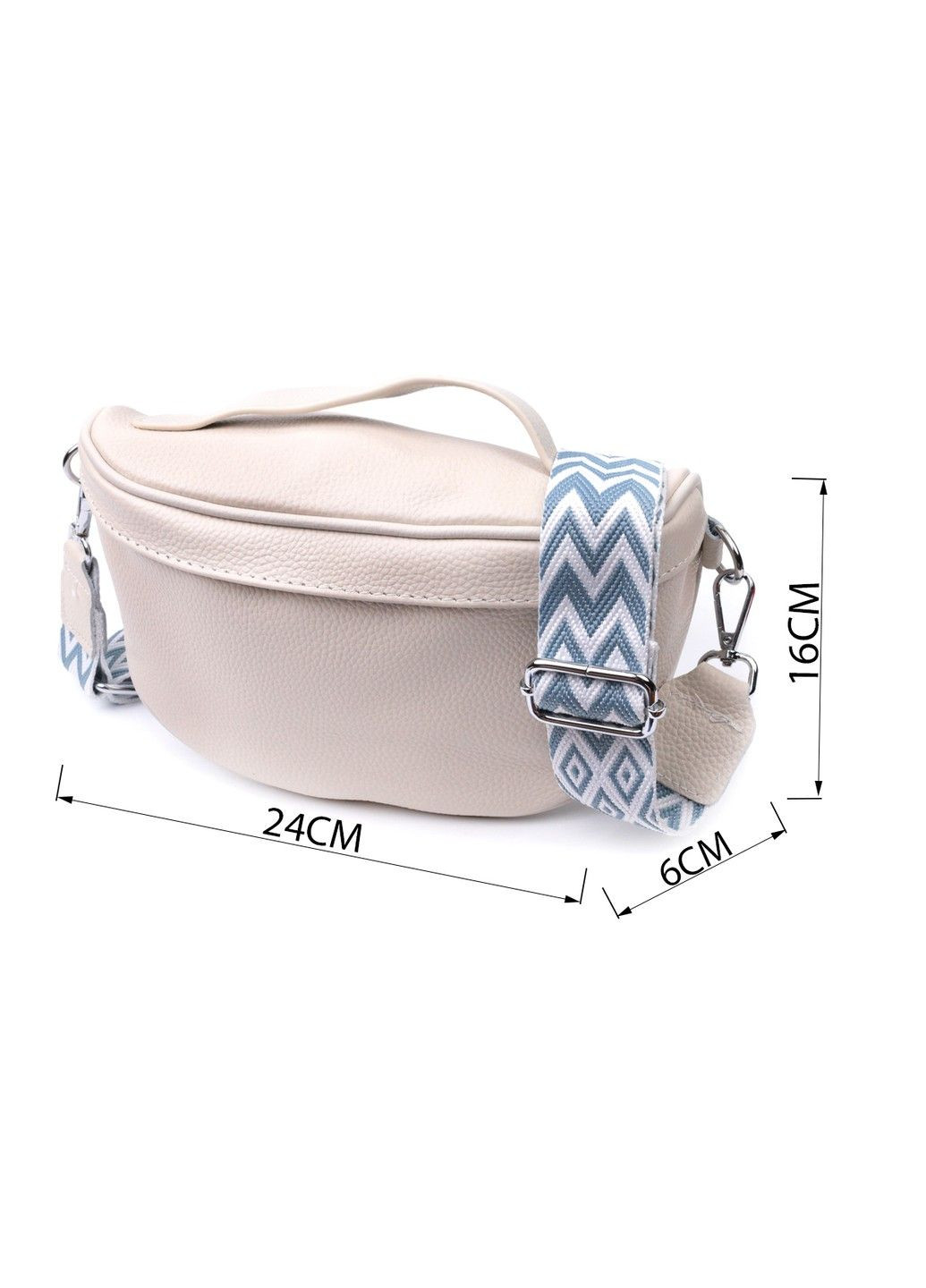 Жіноча сумка через плече в класичному кольорі з натуральної шкіри 22656 Білий Vintage (297983199)