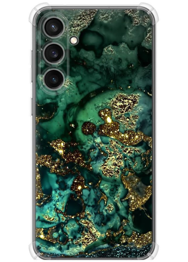 Силіконовий протиударний с посиленими кутами чохол 'Мармур золото багатство' для Endorphone Samsung Galaxy S23 FE (322426267)