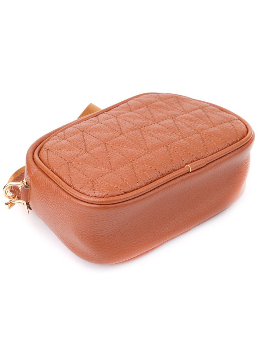 Стьобана сумка для жінок з натуральної шкіри 22899 Рудий Vintage (360919631)