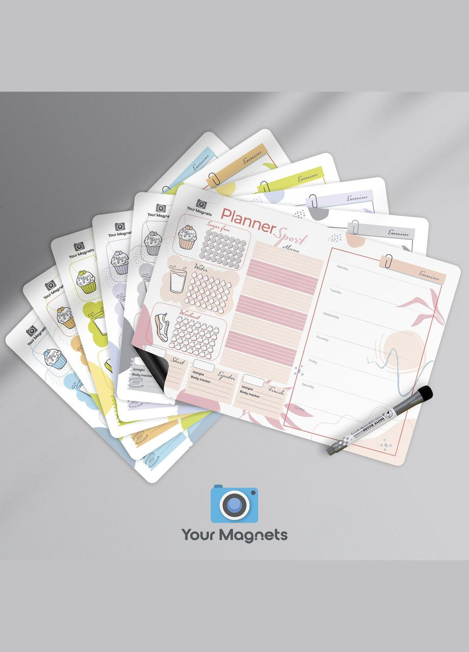 Магнитный планер спортивный A3 Тропик/Tropical, ENG Your Magnets (337353732)