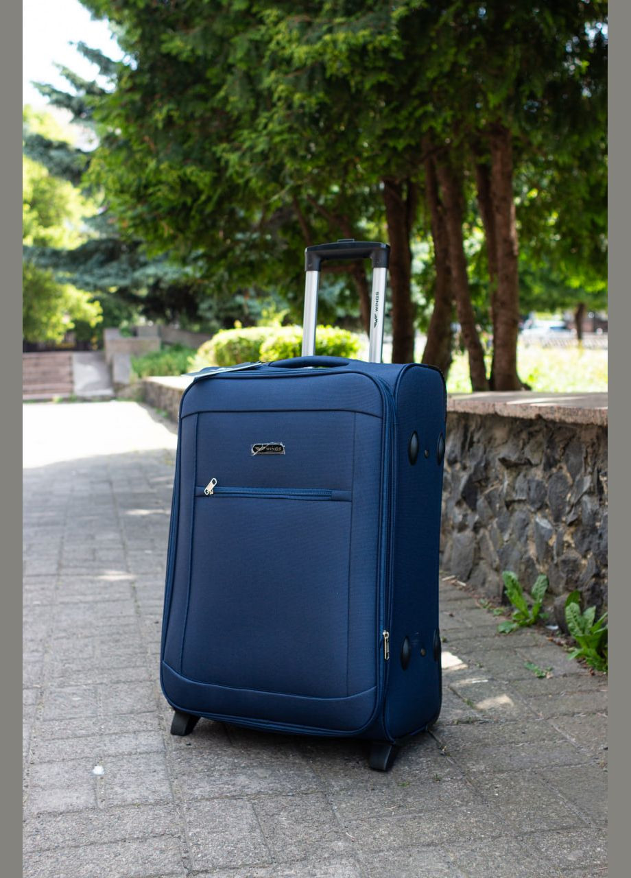 Валіза тканинна 1701 розмір L великий на 2 колесах, колір чорний Wings 1701/2 (338182681)