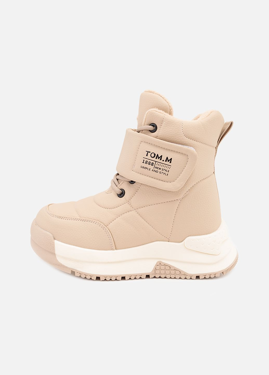 Бежевые зимние ботинки для девочки цвет бежевый цб-00260313 No Brand
