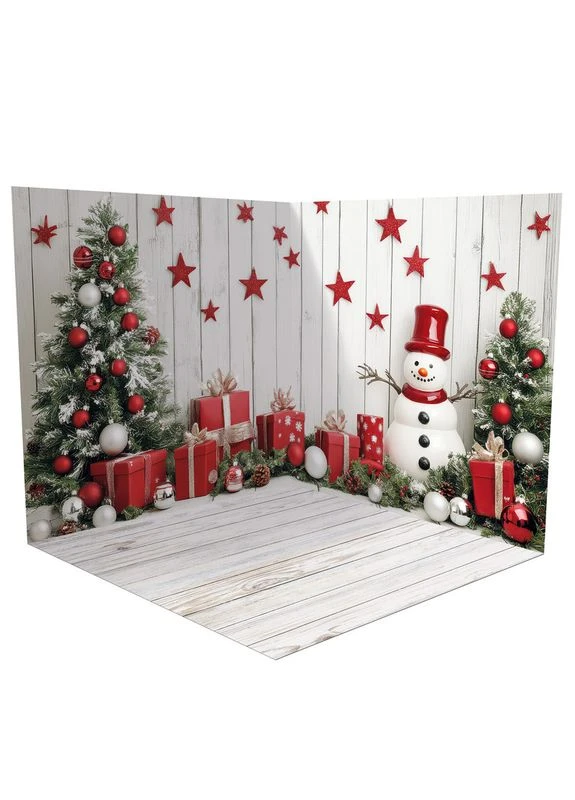Новогодний угловой фотофон, виниловый 100x100см, Frontlit 450 г/м2 №58532 PhotoVinyl (354363408)