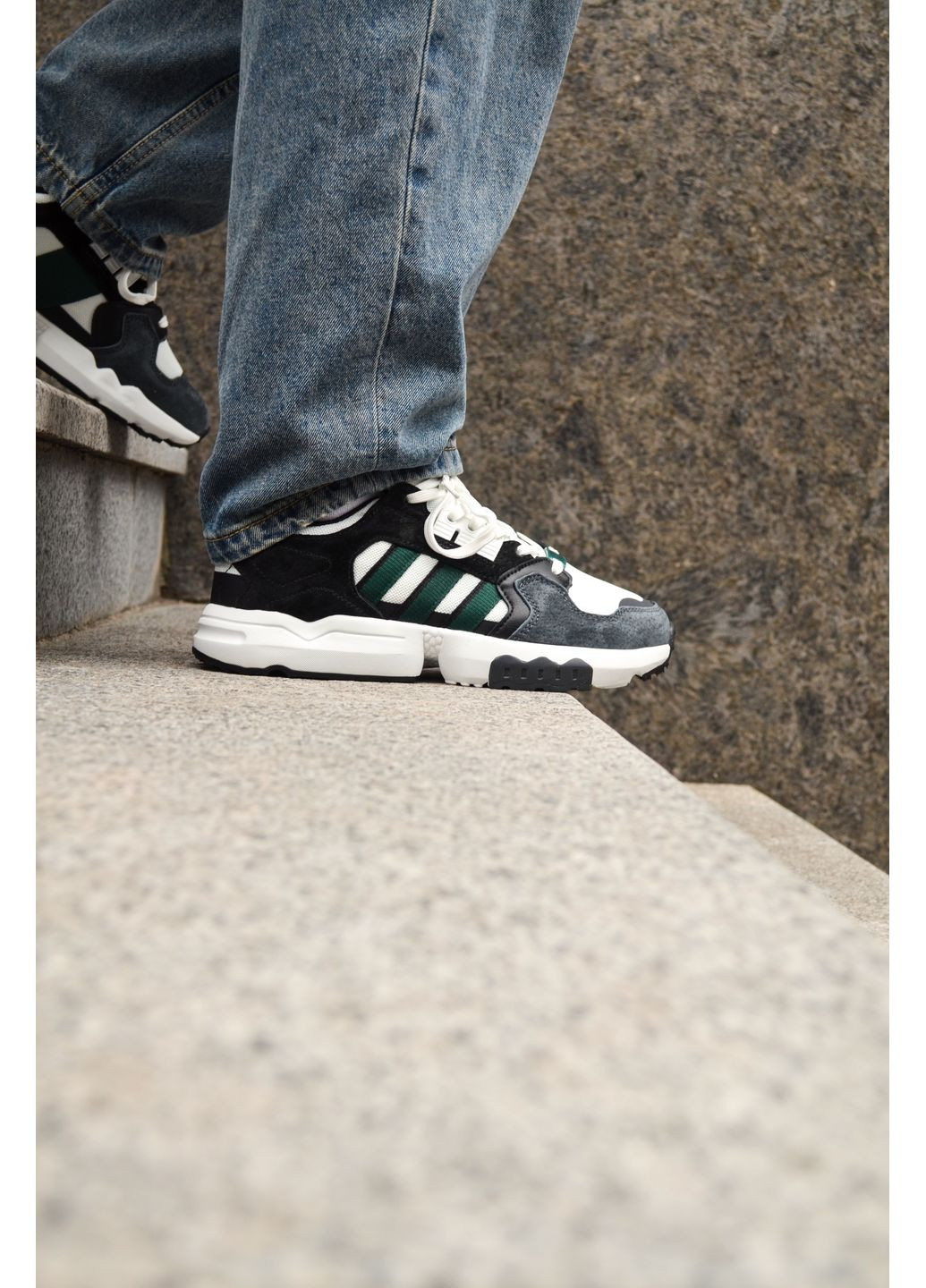 Сірі Осінні кросівки чоловічі adidas zx torsion white green адідас zx No Brand