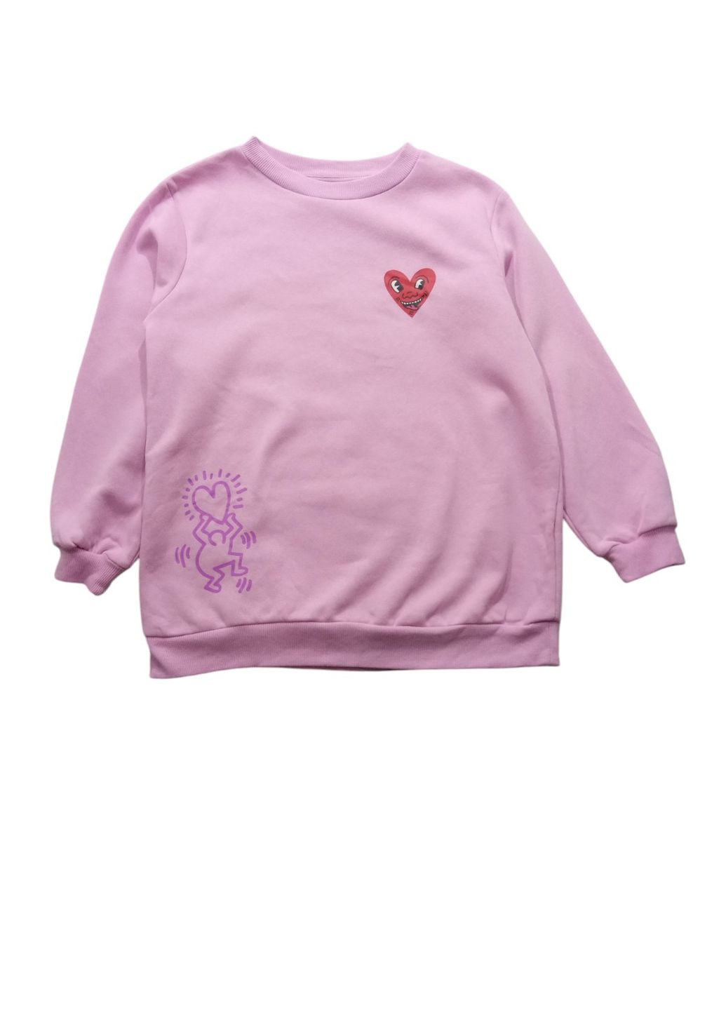 H&M свитшот на флисе рисунок розовый кэжуал