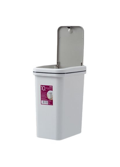 Ведро для мусора MVM с крышкой BIN-04 10 л Серое (BIN-04 10L GRAY) МВМ (365280686)