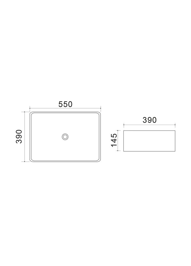 Накладна раковина QUADRO-0108 GRAY 550x390x145mm (MP6652) Mixxus (392914196)