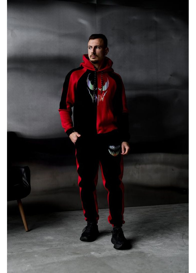 Костюм спортивный мужской утепленный с принтом дтф No Brand (372492612)