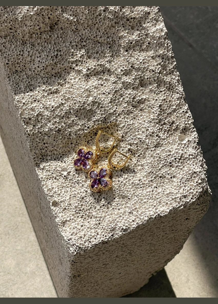 Сережки "Purple Clover" Le'Perle (329751631)