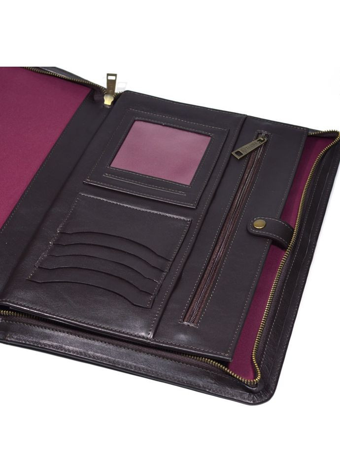 Шкіряна папка органайзер портфоліо на блискавці для документів А4+ GC1296-4lx TARWA (299315803)