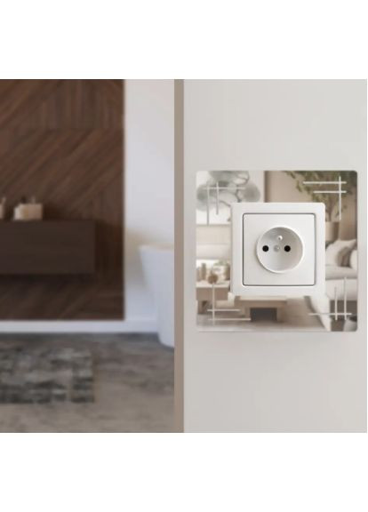 Наклейки зеркальные на стену интерьерные акриловые под выключатель №5 Серебро 1 шт. Ваша Світлість (366334695)