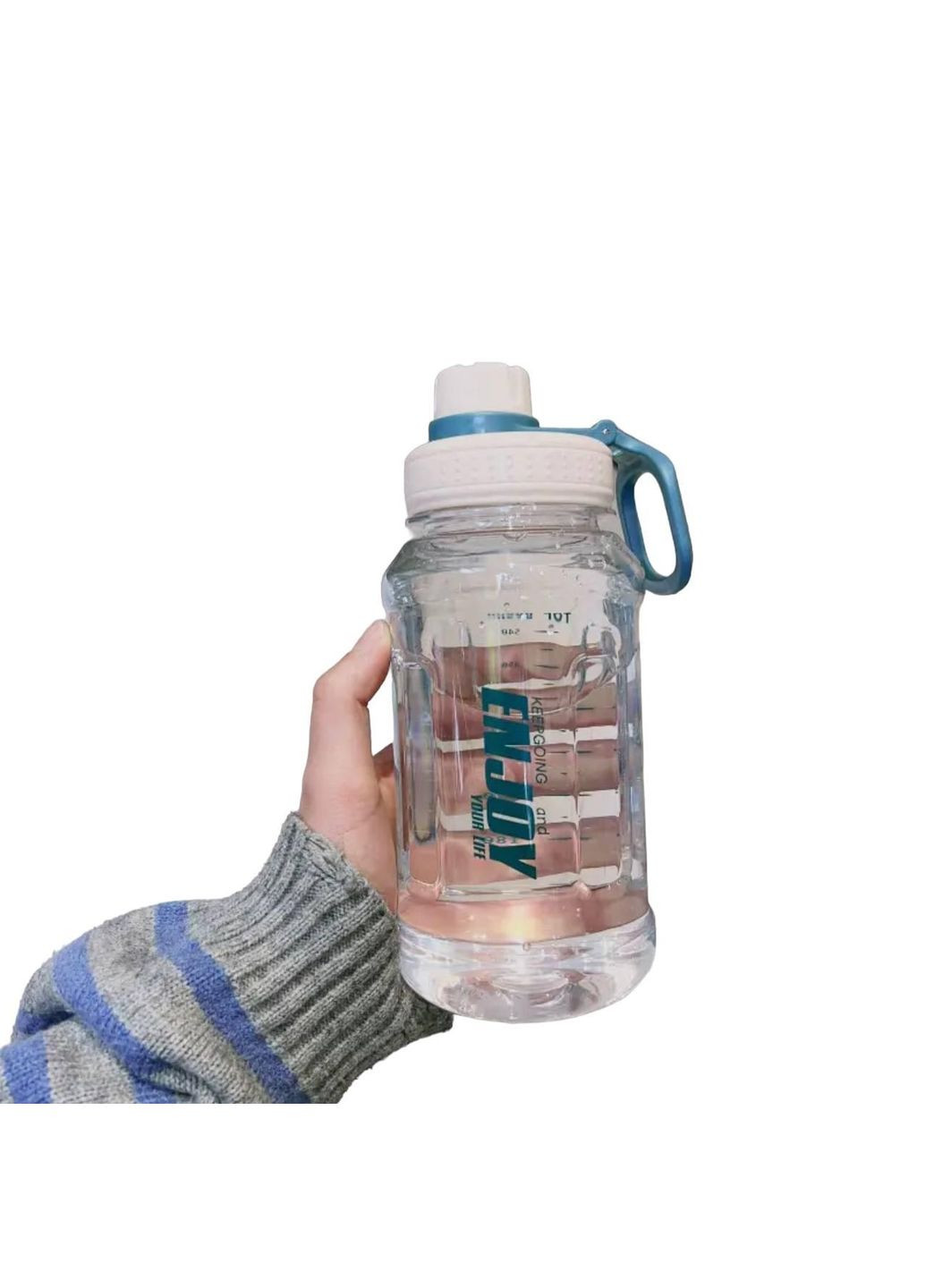 Белая, прозрачная, ударопрочная, герметичная, спортивная бутылка ENJOY для воды. 800 мл. No Brand (270856074)