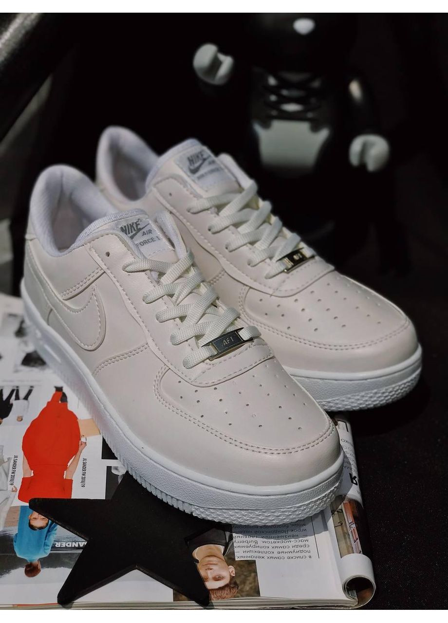 КРОССОВКИ ЖЕНСКИЕ NIKE AIR FORCE 1 LOW WHITE CREAM НАЙК АИР ФОРС 1 ПРЕМИУМ No Brand белые демисезоны (368857748)