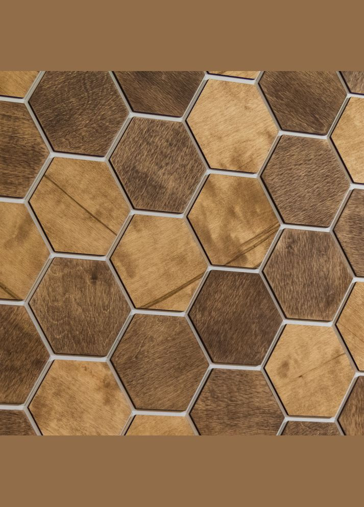 Дерев'яні Стінові Панелі Соти Береза Темна/Середня 36шт (1кв.м.) No Brand (307071903)