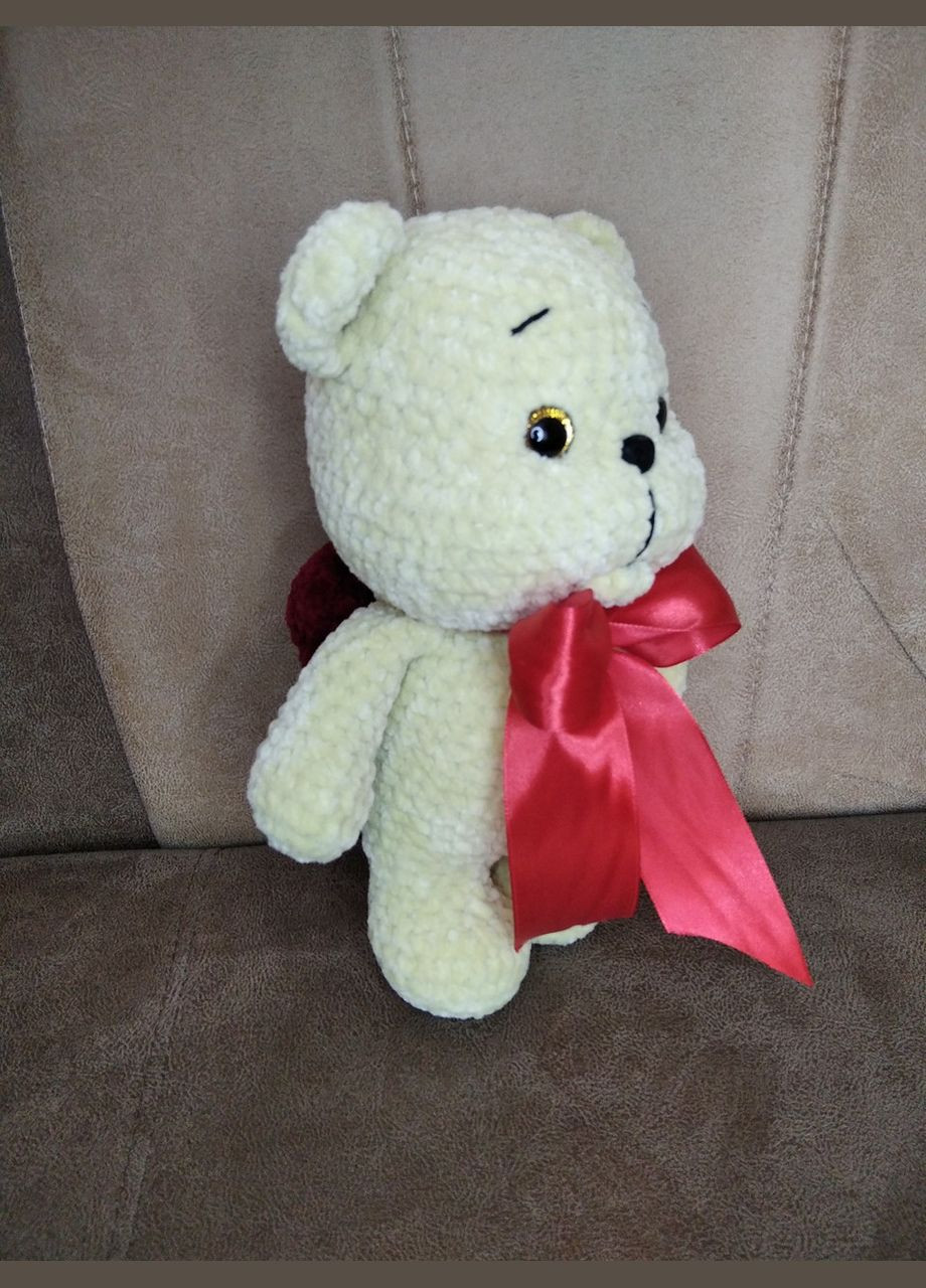 В'язана іграшка маленький ведмежа з рюкзаком, ручна робота No Brand (322429400)