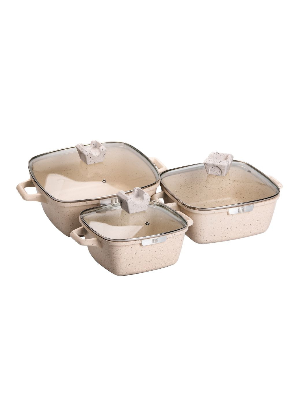 Набор алюминиевых кастрюль 3/4,7/7,3 л с керамическим покрытием, MGC (328603446)