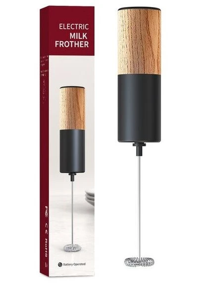 Вспениватель молока MF-05 Wood Silver миксер капучинатор электрический (R-MF05WB-VS) No Brand (303933943)