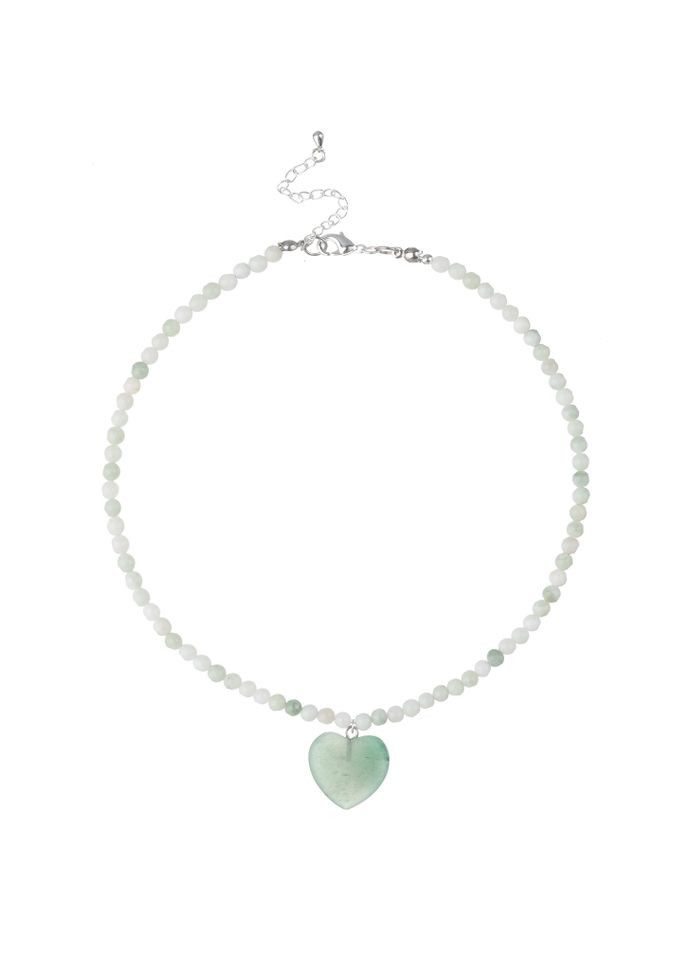 Чокер из нефрита с подвеской каменное сердце 5210 LeBijou (368559325)