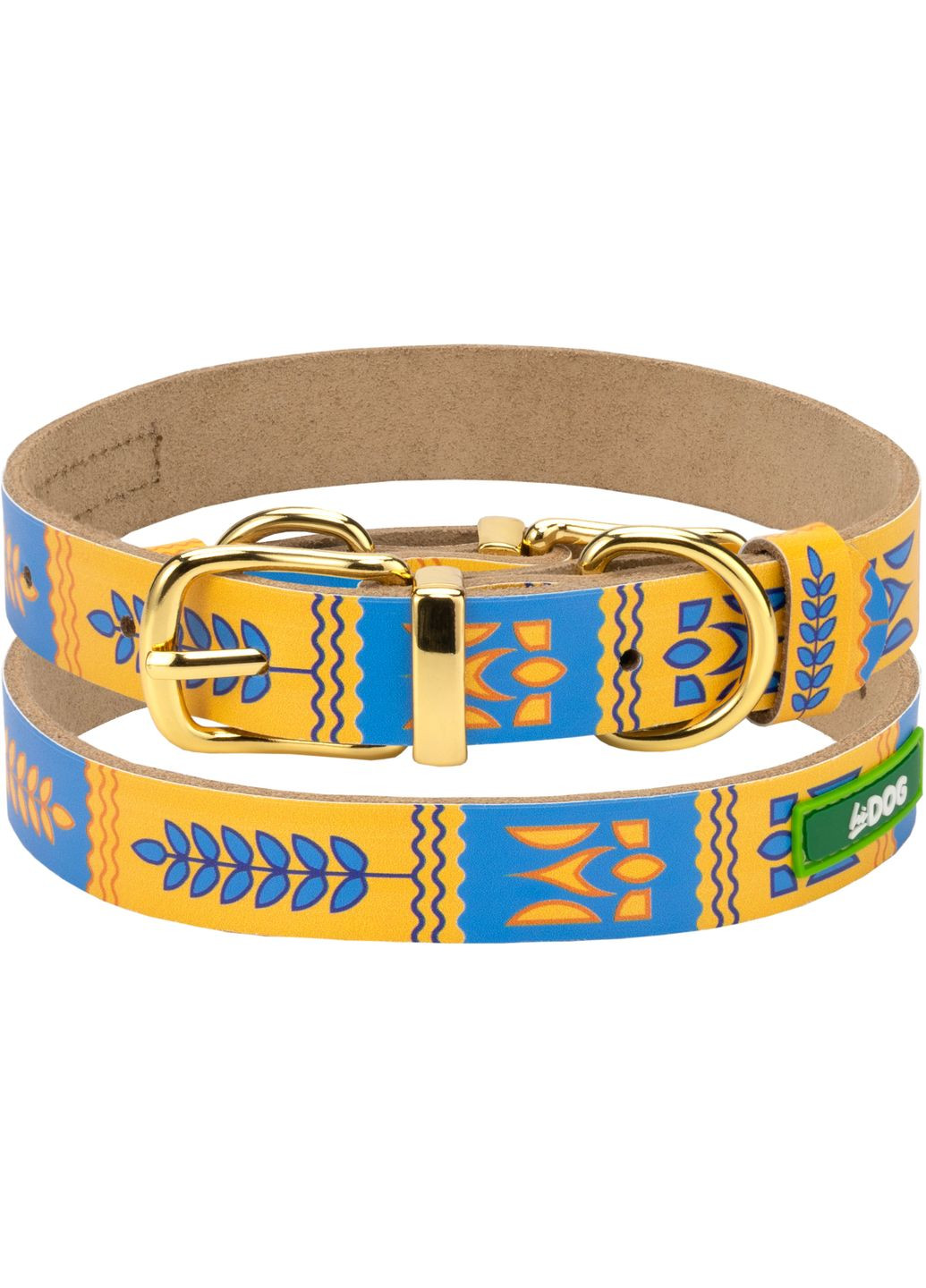 Нашийник шкіряний Колосок розмір L ширина 25 мм 38 - 49 см (2100103520011) Hi Dog (332879064)