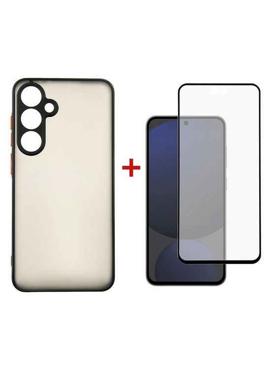 Чехол-накладка Matte TPU Case для Samsung Galaxy S24 FE + Cкло Black DENGOS (322817222)