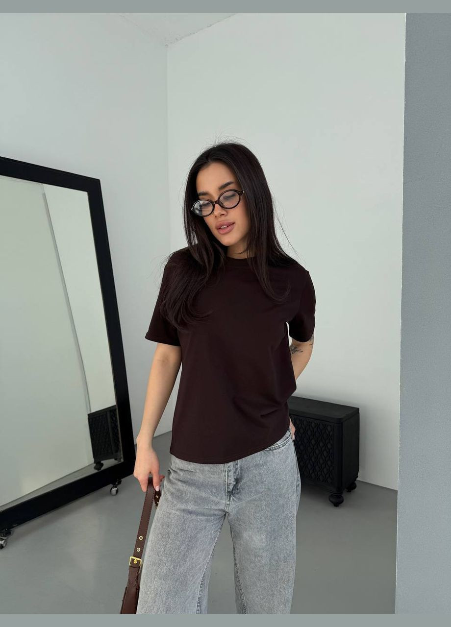 Женская коричневая футболка No Brand - (333338628)