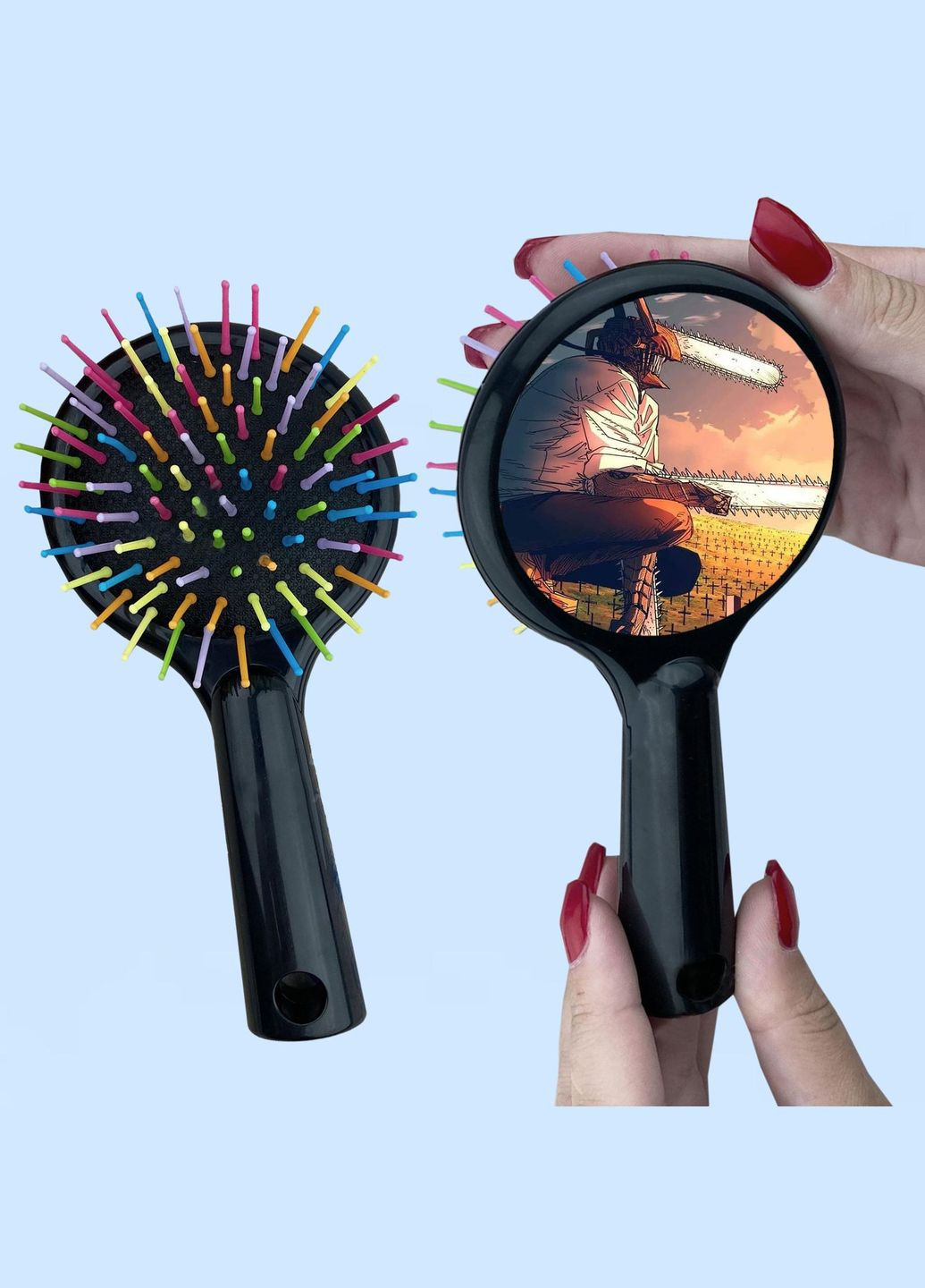 Гребінець для волосся Людина бензопила #0012 чорний No Brand (315041335)